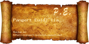 Pangert Eulália névjegykártya